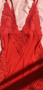 Red lace/sheer Dreamgirl slip dress